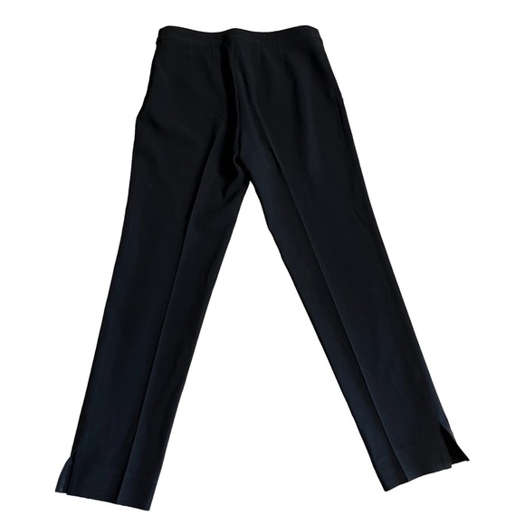 ST. JOHN Caviar Ponte Pants Black Zipper Pintuck Side Slit Trousers Size 2 EUC - Picture 8 of 9